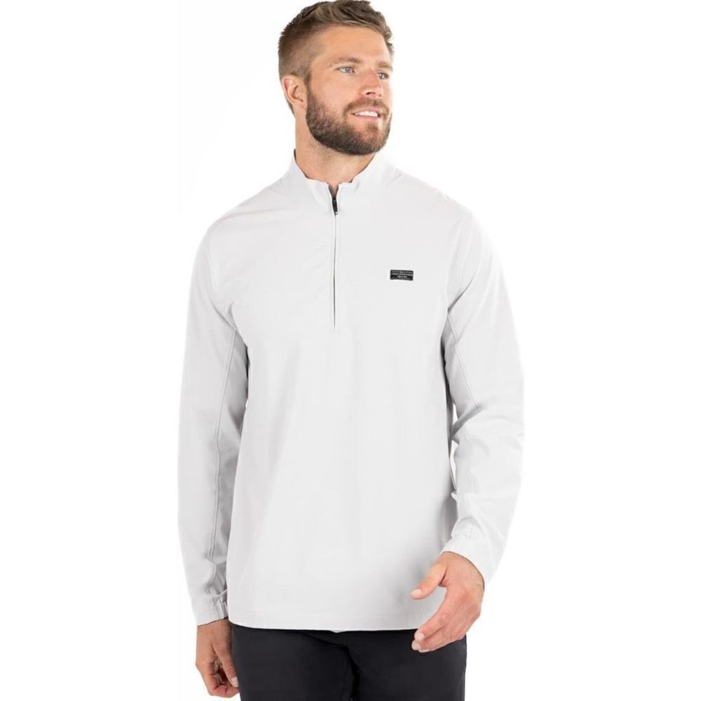 Travis Mathew Stopover 1/4 Zip Pullover Lightweight Ripstop Light Gray Size S